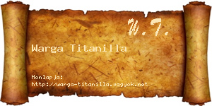 Warga Titanilla névjegykártya
